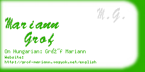 mariann grof business card
