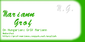 mariann grof business card